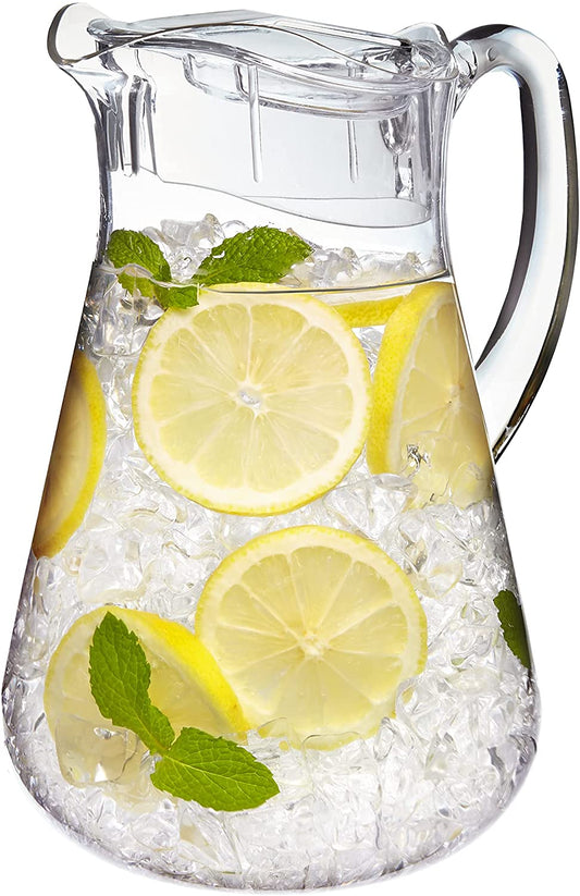 Clear Acrylic Plastic Pitcher with Removable Lid BPA-Free and Shatter-proof  64-ounce